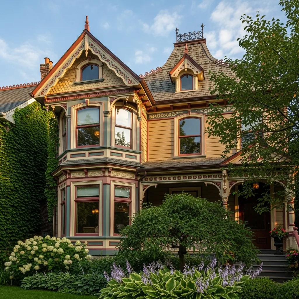 Restored Toronto Victorian with ornate trim, bay window and historic brickwork
